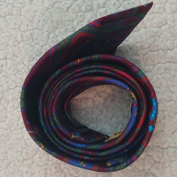 Paul Stuart Silk Tie (Burgundy/Green/Blue) - Made in England - Picture 11 of 11